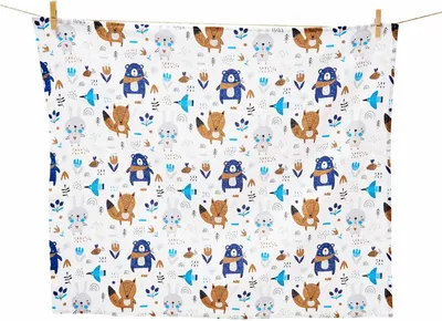 Produktbild von Happy Friend Blue Flanell Mullwindeln JUKKI Spucktücher 100% Baumwolle