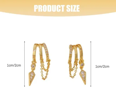 Imagen del producto de Pendientes de clip para mujer, sin necesidad de perforación, con circonita, 4 pares, apilables, ideales para orejas sensibles