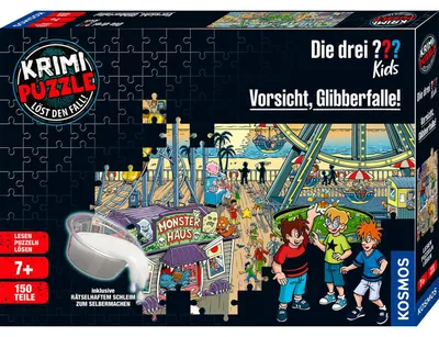 Immagine prodotto di KOSMOS Krimipuzzle Die drei ??? Kids Vorsicht, Glibberfalle!, Krimi Puzzle, Storypuzzle, Kurzgeschichte, Rätsel, Spiel, Kinder, 683474