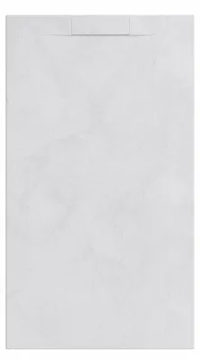 Produktbild von Mineralguss-Duschwanne extra flach Spachteloptik KORAL weiss 70x120 cm Auslaufschutz in Farbe