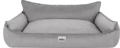Produktbild von Orthopädisches Hundebett JOKER Bett Hund Sofa Schlafplatz Korb Matratze Tierbett XXL 106x80 cm hellgrau velours