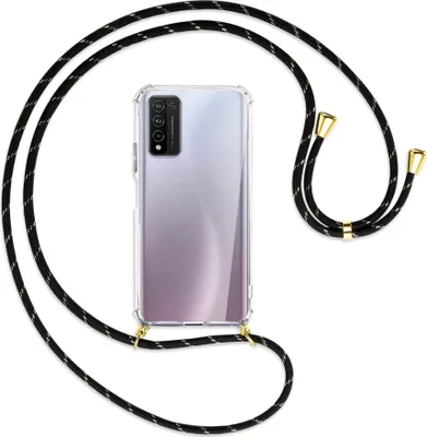 Produktbild von Handykette Backcover-Schutzhülle mit Band (Metall goldfarben) für Honor 10X Lite - schwarz/gold