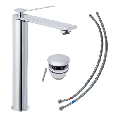 Produktbild von SCHÖNER WOHNEN-Kollektion Waschtischarmatur VIOLA L, Chrom, Wasserhahn geeignet für Aufsatzwaschbecken in Ihrem Bad