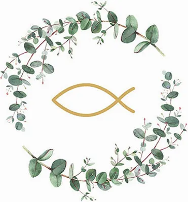 Produktbild von Servietten 25x25 cm - Communion branches white
