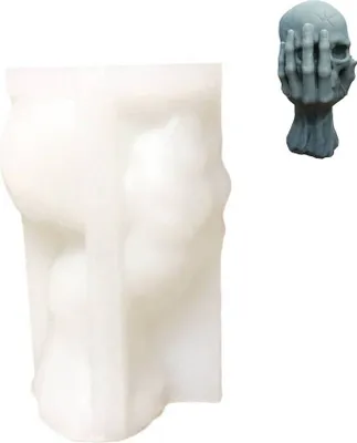 Produktbild von Halloween Schädel Kerzenform DIY Deko Handwerk Aromatherapie Kerze Herstellung Gips Dekoration Urlaub Party Geschenk Zubehör, Weiß, 6cm, 10cm, Silikon, 1 Stück