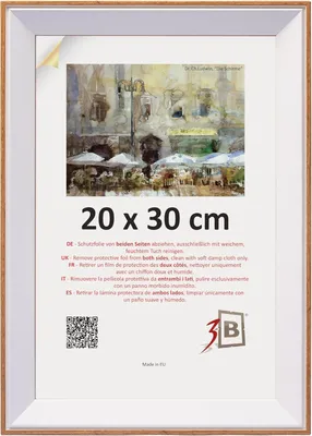Produktbild von Holz-Bilderrahmen 20x30 cm zum Aufhängen Eleganter Braun-Weiß