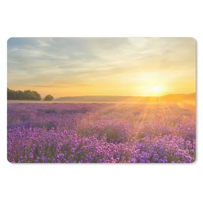 Produktbild von MuchoWow® Schreibtischunterlage Lavendel - Sonnenuntergang - Bäume - Lila 60x40 cm - XXL Mauspad - Großes Mauspad