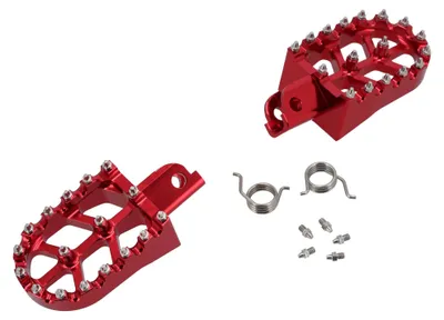 Immagine prodotto di Set: poggiapiedi CNC anteriore in stile MX, anodizzato rosso