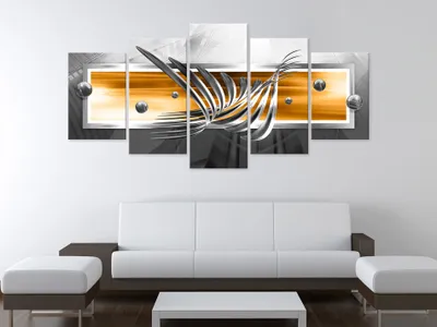 Produktbild von Akustikbild Abstrakt 200x100 cm Bilder Akustikschaum Hochleistungsschallabsorber Schallschutz Leinwand 5 tlg Wandbild Raumakustik Schalldämmung a-A-0010-b-n