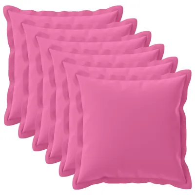 Zdjęcie produktu dla Pokrowce na poduszki vidaXL, 6 sztuk, kolekcja HOUTEN, kolor różowy, 60 x 60 cm, poliester