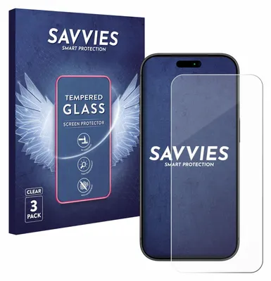 Produktbild von 3x Savvies Schutzglas für Apple iPhone 17 Pro Displayschutz 9H Glas klar transparent