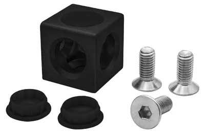 Produktbild von KLAK 30 - 3-Wege Würfelverbinder Eck-Verbinder Aluprofil 30x30 schwarz - 1 Stück