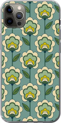 Produktbild von MuchoWow® Handyhülle Schutzhülle Hülle für Telefoonhoesje iPhone 12 Pro Max Retro - Design - 1970er Jahre - Blume Silikon Softcase Handy Hülle - Hartschale
