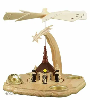 Obrázek produktu pro Stolní pyramida Kurrende s kostelem ŠxVxH 22,5x23x22,5cm NOVINKA