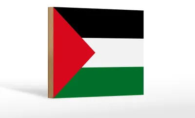 Produktbild von Holzschild Flagge Palästinas 18x12 cm Flag of Palestine Dekoration