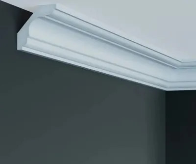 Produktbild von PROVISTON | Deckenleiste | 59 x 59 x 2000 mm | Polyurethan | Weiß | Hochwertig | Stuckleiste | Modern | Robust | Langlebig | Stoßfest | 10 Meter