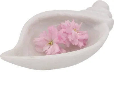 Produktbild von Dekoschale aus Marmor in Mangoform, Weiß, 6*23*12 cm, Schalen