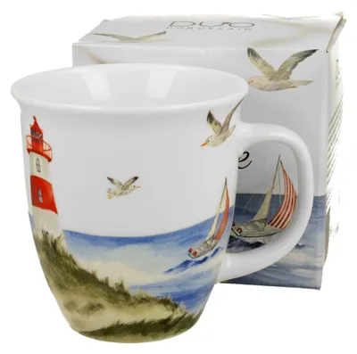 Produktbild von DUO Seaside Becher 650 ml LIGHTHOUSE (Leuchtturm), New Bone China Porzellan