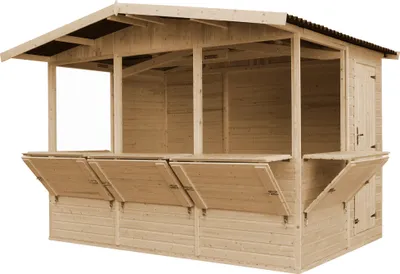 Produktbild von TIMBELA M150B H232x336x263 cm/6 m2, duży wielofunkcyjny bar ogrodowy drewniany stojak sprzedażowy