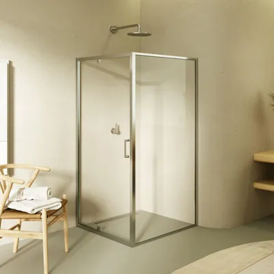 Produktbild von i-flair Eck Duschkabine 100x90x190 cm aus durchsichtigem 6 mm Sicherheitsglas - DK552