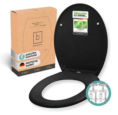 Immagine prodotto di BENKSTEIN Sedile WC Copriwater nero ovale Copriwater Sedile WC