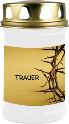 Image de Bougie funéraire Blanc 48h ( couvercle or ) - Deuil