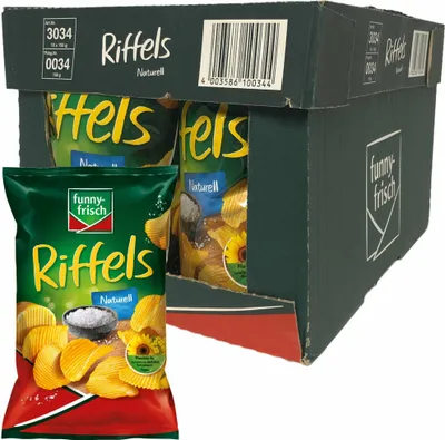 Produktbild von Funny-Frisch Riffels Naturell Kartoffelchips VPE (10x150g Packung)