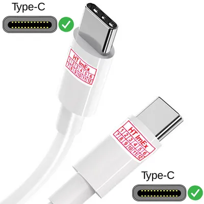 Produktbild von Weiß USB C auf USB C Ladekabel Schnellladekabel 60W