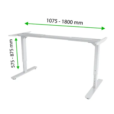 Obrázok produktu pre Výškovo nastaviteľný stôl FIX biely - 150 kg nosnosť, stabilná kovová podnož bez dosky