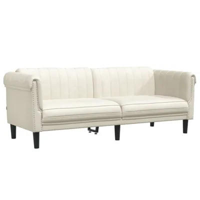 Produktbild von 3-Sitzer Sofa Creme Samt 203 x 77 x 74 cm