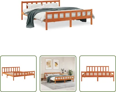 Produktbild von The Living Store Massivholzbett ohne Matratze Wachsbraun 160x200 Kiefernholz