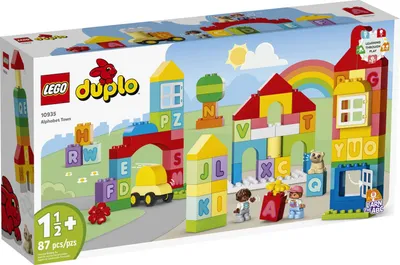 Image de LEGO 10935 DUPLO Classic ABC City, jouet éducatif avec de grandes briques pour les jeunes enfants de 1,5 ans et plus, pour apprendre les couleurs, les formes et les lettres