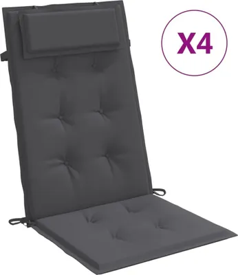 Immagine prodotto di vidaXL Cuscini per schienale alto 4 pz. Tessuto Oxford antracite