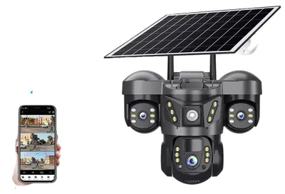 Zdjęcie produktu dla Kamera solarna, 10-krotny zoom, wykrywanie ruchu, kamera solarna z Wi-Fi, bez karty pamięci