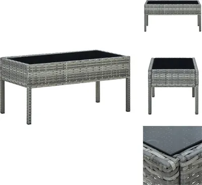 Immagine prodotto di vidaXL Tavolo da giardino grigio 75x40x37 cm in poly rattan - Tavoli da giardino