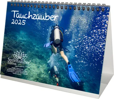 Produktbild von Tauchzauber DIN A5 Tischkalender für 2025 Unterwasser und tauchen - Seelenzauber