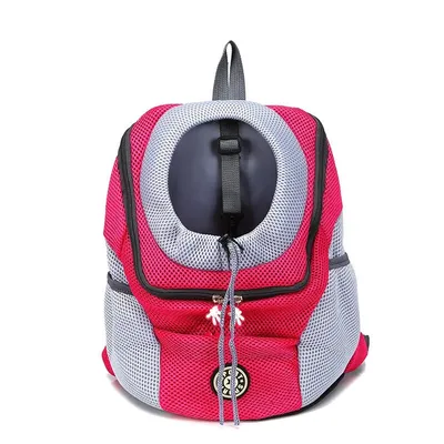 MCBOSON Haustier Rucksack Tragetasche für Hunde, Verstellbare Reisetasche für Haustiere, Bequem und atmungsaktiv, Rot, S
