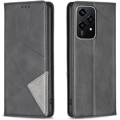 Produktbild von Mobigear Rhombus Slim  HONOR 200 Lite Hülle Klapphülle - Schwarz