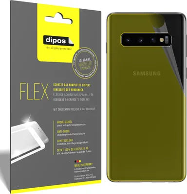 Produktbild von 3x Schutzfolie für Samsung Galaxy S10 Rückseite Folie, 100% Displayabdeckung, dipos Flex