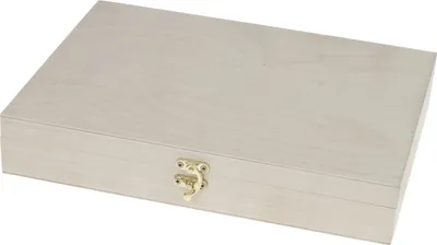 Produktbild von Holzkiste 32x23,5x6,2 cm A4, Schmuckkästchen für Schmuck, Dekorationen und Erinnerungsstücke, Decoupage