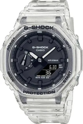 Obrázek produktu pro Hodinky G-Shock Classic GA-2100SKE-7AER, průhledný skelet, 45,4 x 48,5 x 11,8 mm, průhledná pryskyřice