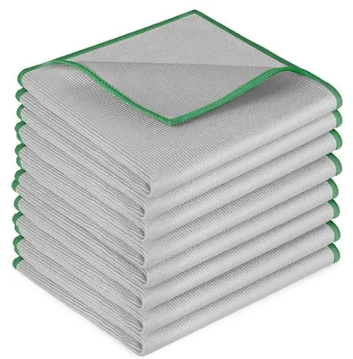 Produktbild von Fensterputztücher Mikrofaser 8 Stück 30 x 30 cm Grün streifenfrei fusselfrei