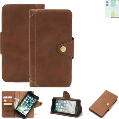 Produktbild von K-S-Trade Handyhülle kompatibel mit Huawei Nova 11i Schutz Hülle Walletcase Bookstyle Tasche Case Handytasche Wallet Flipcase Cover PolyurethanBraun (1x)