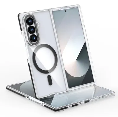 Immagine prodotto di Per Samsung Galaxy Z Fold7 Custodia MagSafe in TPU ibrido acrilico a doppio colore Nero