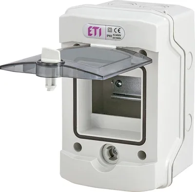 Produktbild von Eti-Polam Modular distribution board 1x4 surface-mounted transparent IP65 ECH-4G DIDO (001101060)