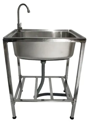 Immagine prodotto di Lavello portatile - 60 x 45 x 79 cm - Acciaio inox - Da campeggio