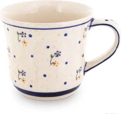 Produktbild von Original Bunzlauer Keramik großer 500ml Kaffeebecher Teetasse Ø11,2 cm, H10cm konisch, leicht geschwungen Dekor 111