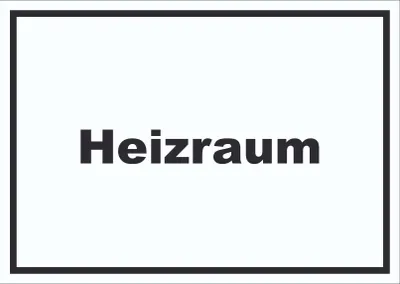 Produktbild von Heizraum Schild mit Text Heizung Wärme waagerecht A5 (148x210mm)
