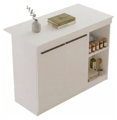 Produktbild von Corsico - Kücheninsel, 120x60x88h cm Weiß, 2 Regale