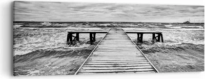 Produktbild von Bild auf Leinwand - Leinwandbild - Brücke Meer Welle - 90x30cm - Wand Bild - Wanddeko - Wandbilder - Leinwanddruck - Bilder - Kunstdruck - Wanddekoration - Leinwand bilder - Wandkunst - AB90x30-3637